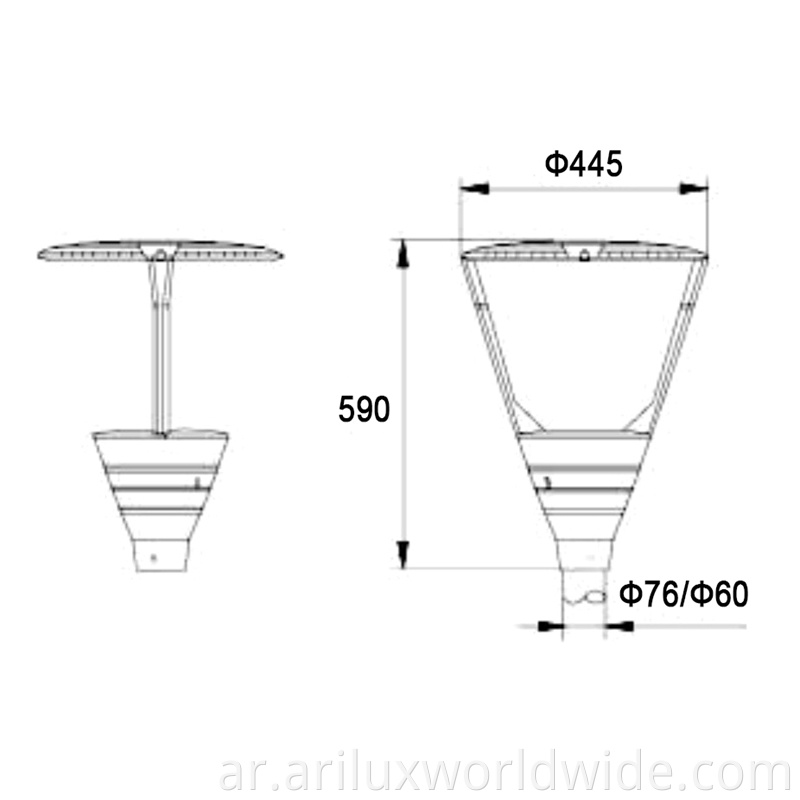 60w Led Garden Lights 4400lm 8